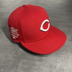 Cincinnati Reds‎ Hat New Era Cap 7 5/8 Red Stockings 150th Patch Fitted 59Fifty